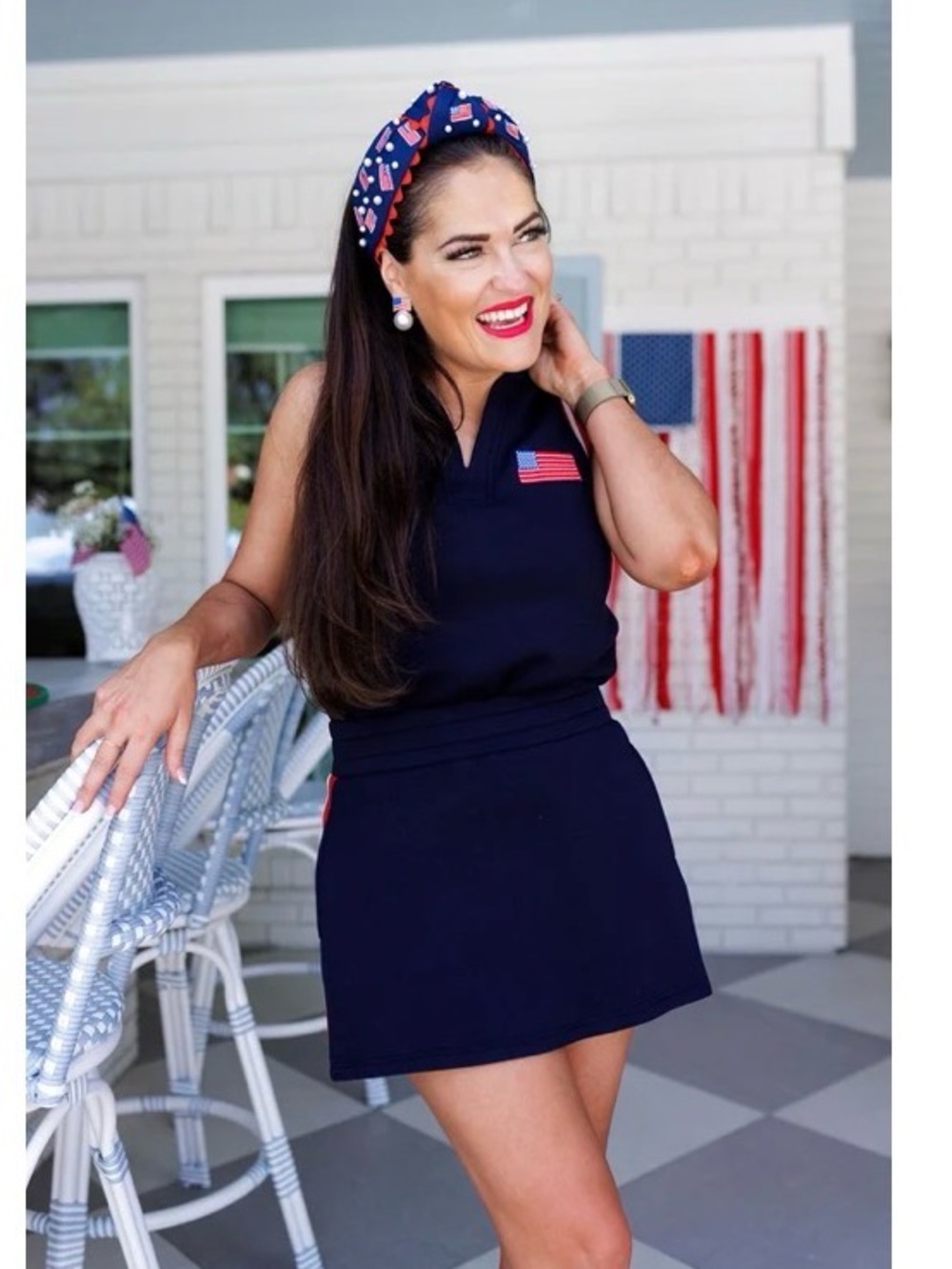 Brianna Cannon American Woman Scuba Top & Skirt/Skort Set, Size Large